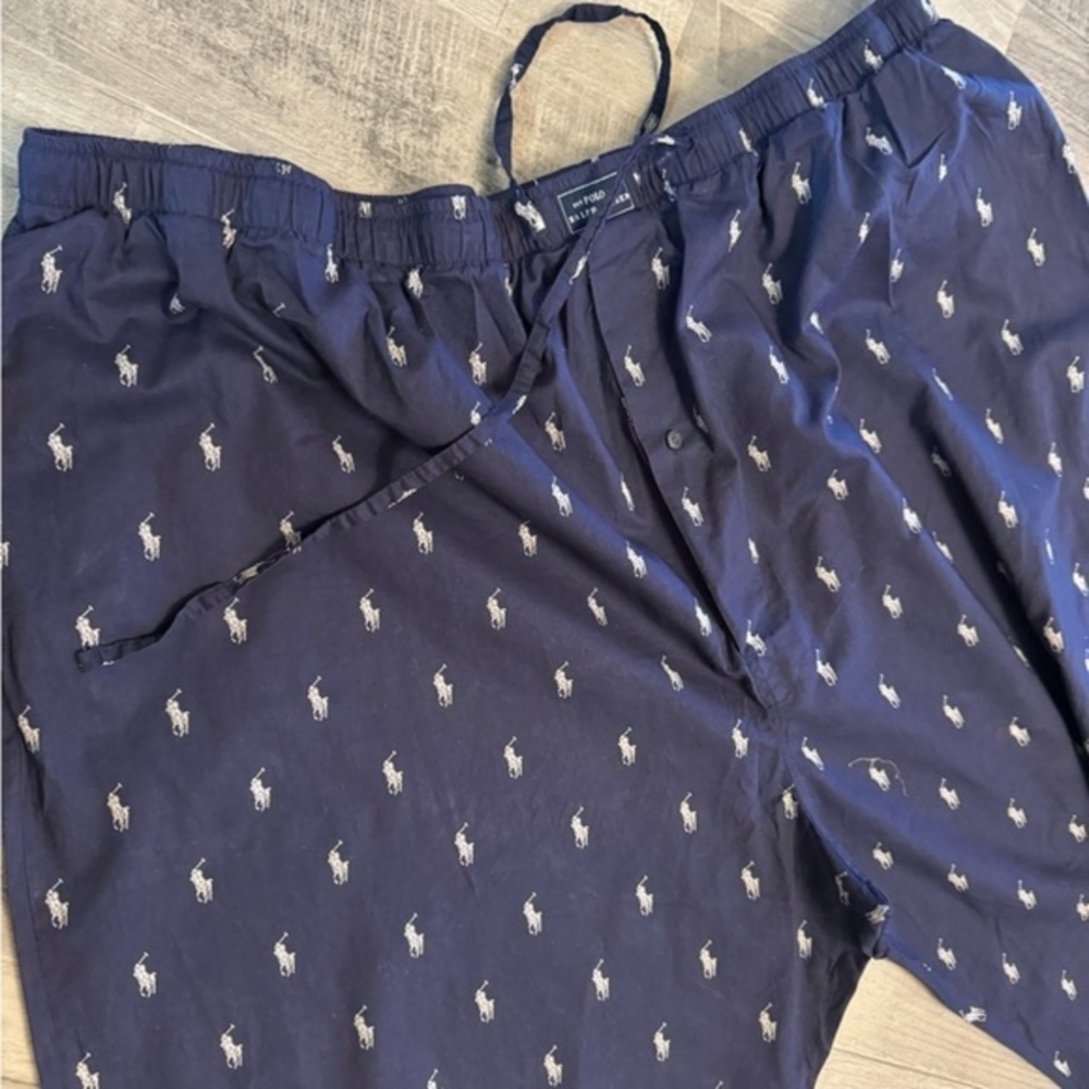 Polo by Ralph Lauren Navy Lounge Pants with Subtle Pattern 4XL - Picture 3 of 4